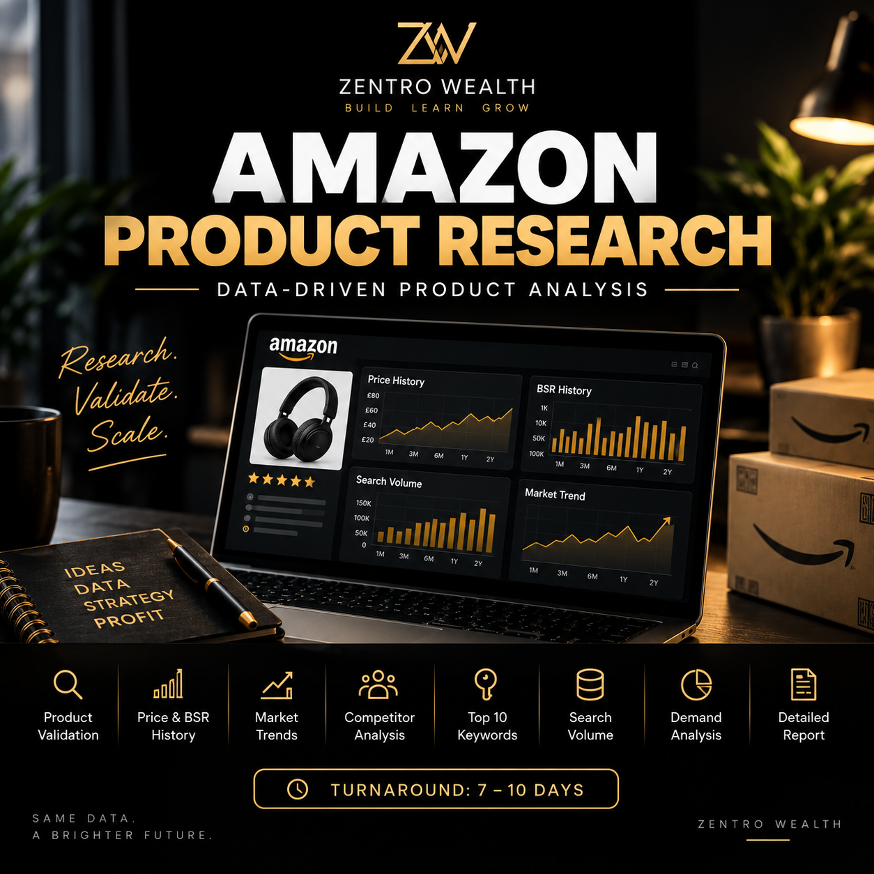 Zentro Wealth Amazon Product Research, data-driven product analysis